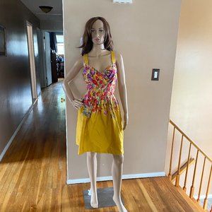 Evan Picone Golden Yellow Floral Dress Size 12P